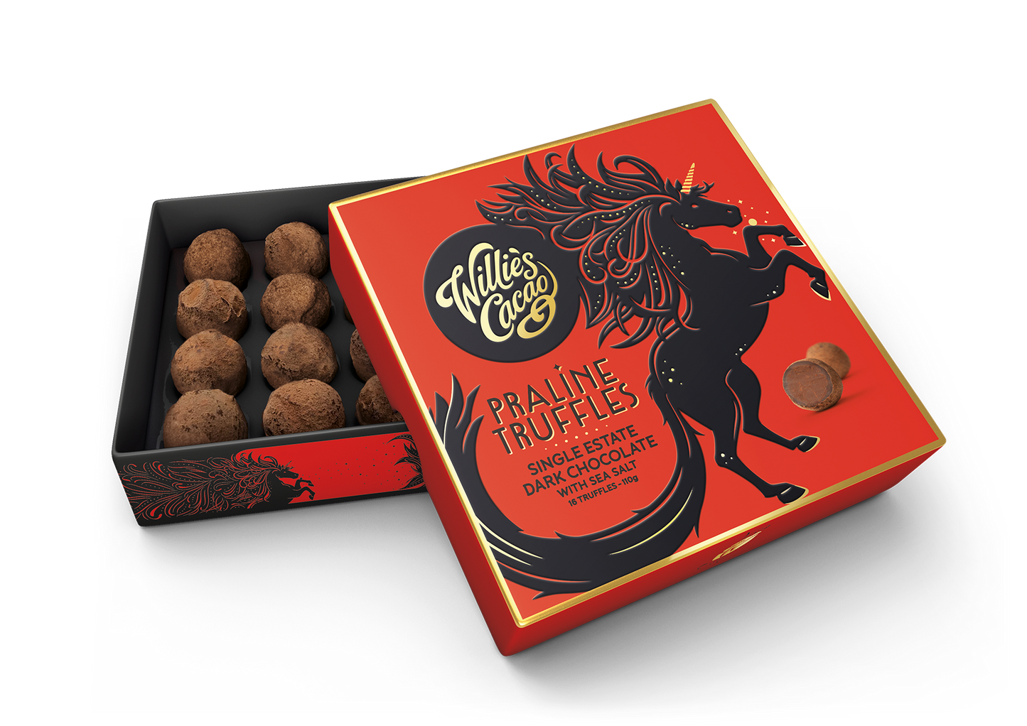 Willie’s Cacao - Dark Chocolate Truffles With Sea Salt Box (110g)