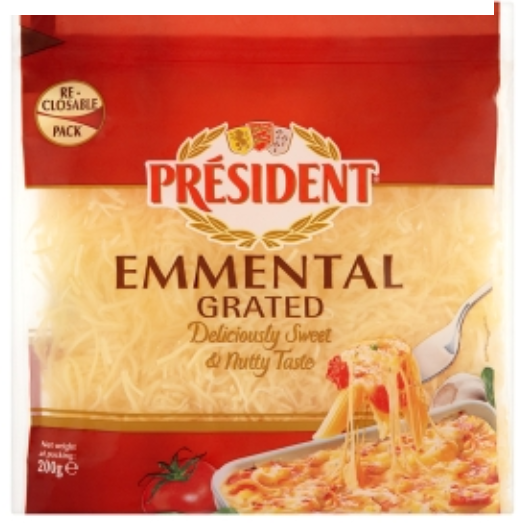 President Cheese - Emmental Grated - 200g-Watts Farms