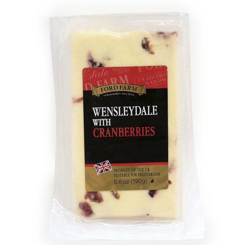 Wensleydale Cheese with cranberries - 190g-Watts Farms